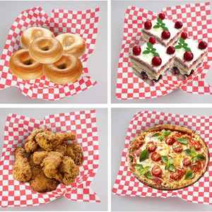 Papel de Revestimiento Americano a Cuadros Rojos, Absorbente de Aceite, Antiadherente, para Papas Fritas, Alitas de Pollo, Pizza, Hamburguesas, Pollo - Product Image 6
