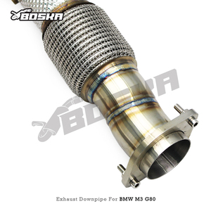Custom in Stock 304 Stainless Steel Exhaust Downpipe or M3/M4 G80/G82 M2 G87 S58 3.0T 2021-2024 With <b>Heat</b> Shield - Product Image 6