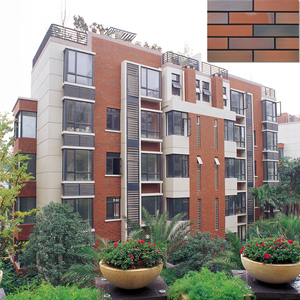 Gạch Ốp Tường Cách Nhiệt Màu Đỏ Cũ Tráng Men Gốm Phật Sơn Dùng Để Trang Trí Tường Gạch Trang Trí - Product Image 2