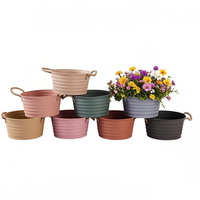 Fabricant chinois de pots de fleurs durables en métal de petite taille, faits à la main, écologiques, en fer avec revêtement en poudre, style ferme, pour la maison et le jardin