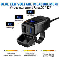 Cargador USB A+C para Motocicleta WLETO WLT-PM17, Carga Multi-Puerto QC3.0/PD3.0, Monitoreo de Voltaje, Protección de Seguridad, 12-24V para Vehículos