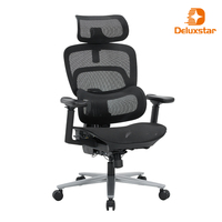 Chaise de bureau ergonomique réglable avec soutien lombaire adaptatif et accoudoirs rotatifs à 360 degrés pour salon et hôtel