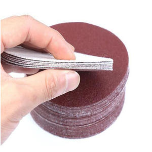 Disques abrasifs floqués rouges 4 pouces 100 mm sur base papier auto-adhésive pour le polissage automobile, le mobilier et les industries métallurgiques - Product Image 4