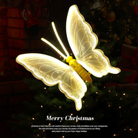 Ornement de Noël en forme de papillon lumineux 3D, pendentif suspendu pour arbre de Noël et décoration de scène