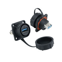 Connecteur de prise modulaire USB de type D, câble de données USB2.0/3.0, installation sur panneau M21, connecteur de montage en armoire avec câble