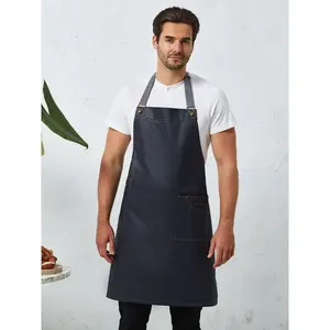 Premier District Waxed Look <b>Denim</b> <b>Apron</b>-Custom Merchandising Made in Bangladesh - Product Image 1