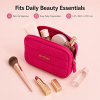 Pochette de maquillage matelassée personnalisée avec logo promotionnel, sac de voyage TSA, pochette cosmétique de luxe, fermeture éclair, antichoc, portable, en gros