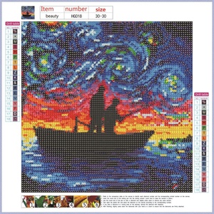 HG017/8/9-Kit de pintura de diamantes 5D DIY, paisaje marino, dibujos animados - Product Image 3