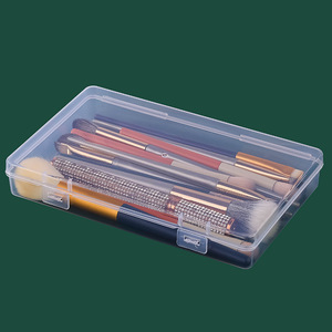Caja de almacenamiento rectangular de plástico Pp transparente con tapa para joyería, piezas de papelería, organización de escritorio - Product Image 4