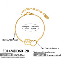Bracelet élégant et mignon en acier inoxydable plaqué or 18 carats pour petites filles, accessoires de bijoux