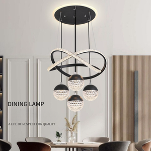 Lámpara Colgante Circular Acrílica Contemporánea para Sala de Estar Moderna, Lámpara de Araña <span class=keywords><strong>LED</strong></span> de Tamaño Mediano <span class=keywords><strong>con</strong></span> <span class=keywords><strong>Luces</strong></span> Colgantes Lineales - Product Image 3