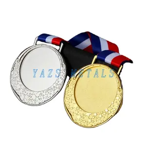 2024 new design customized logo blank metal Gold SILVER BRONZE competition award medallions