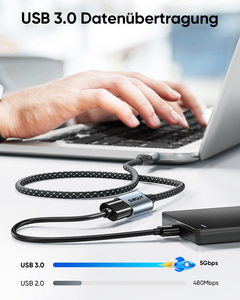 SUNGUY High Speed Nylon Braided Data <b>Cable</b> <b>cable</b> de carga Fast <b>Charging</b> USB <b>Cables</b> for Mobile Phone Latop - Product Image 2