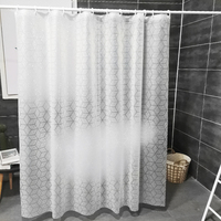 Ensemble de rideaux de douche modernes en EVA/PEVA transparents 3D avec motif carré pour la maison ou l'hôtel