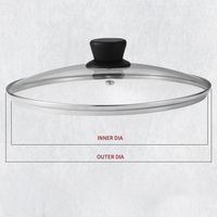 Couvercle en verre trempé de type G résistant au four du fabricant pour la cuisson de plaques rondes en fer et en aluminium