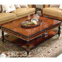 Canapé en cuir classique 1 + 2 + 3 places Table basse Antique cadre en bois massif canapé simple meubles de salon