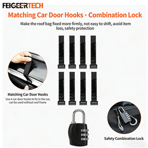 Portaequipajes <span class=keywords><strong>Plegable</strong></span> Impermeable para <span class=keywords><strong>Techo</strong></span> de Auto Feigeer Tech de 15 Pies Cúbicos con Ganchos para Puerta y Candado de Combinación, Compatible con Todos los Vehículos - Product Image 2