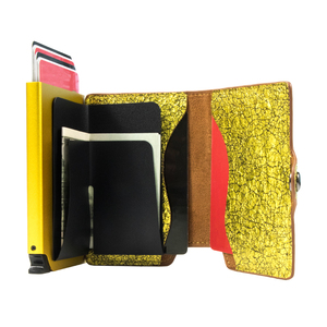 Luxury Portable Smart <b>Wallet</b> Geldbeutel Herren Rfid Leather Card Case Aluminum <b>Wallet</b> Box Pop up Slide Auto Card <b>Holder</b> for Men - Product Image 4