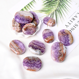 Vente en gros de blocs et cubes de pierres de paume en améthyste et agate, en pierres précieuses naturelles, écologiques, anti-stress et aux vertus curatives, pour la relaxation - Product Image 5