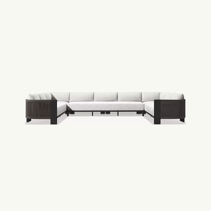 Ensemble de canapés sectionnels d'extérieur au design moderne, en aluminium et corde, pour patio, hôtel, appartement, cour et villa - Product Image 6