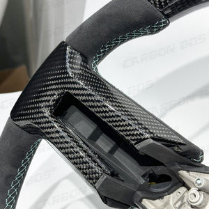 Pour Ford <span class=keywords><strong>Mustang</strong></span> <span class=keywords><strong>2014</strong></span> 2015 2016 2017 2018 2019 2020 2021 2022 Volant sport en fibre de carbone modifié à fond plat - Product Image 5