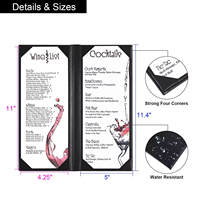 Promotion Menu Couverture 4.25X11 "Menu Titulaire Menu Couvre 2 Page En Cuir Livre Style Double Pli Panneau pour Restaurant Cafés