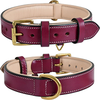 Collar de Perro Personalizado de Cuero Vacuno Clásico de Alta Calidad, Diseño Sólido, Ajustable, Lavable, Lujoso, Duradero y Personalizable