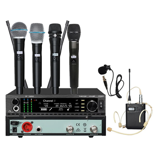 Professional UHF Wireless Handheld Microphone Cardioid Stage Karaoke Microphone Dynamic Mic with XLR Connector