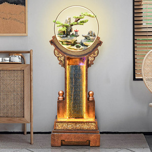 Fuente de Agua con Rocas Artificiales Quanfangyuan 59x37x162cm, Decoración de Paisaje Interior para Oficina y Hogar - Product Image 1