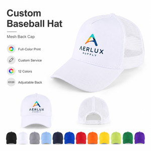 Gorra de béisbol de algodón de 5 paneles con parche bordado y aplique, gorras de malla con diseño de animales, gorras trucker - Product Image 1