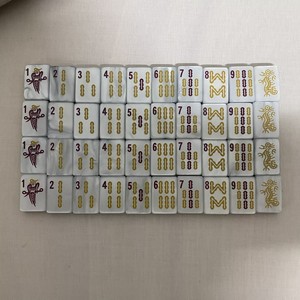 Middle East India Hot Item <b>White</b> Pearl Water Grain Standard American Mahjong 160pcs Size 362510mm Wholesale Mahjong Set - Product Image 3