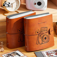 Anpassbares Logo Größe Geschenk Mini-Album Ringbuch Kartenalbum Reise PU-Leder Fotos Kleines Album