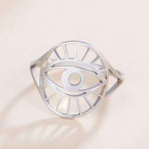 Anillo Myshape Evil Eye para mujer, amuleto de protección <span class=keywords><strong>con</strong></span> símbolo de <span class=keywords><strong>ojo</strong></span> que todo lo ve, banda de boda de acero inoxidable al por mayor - Product Image 2