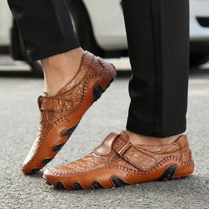 Chaussures décontractées pour hommes, mocassins formels respirants à semelle souple en cuir, grandes tailles, en PU, à enfiler, polyvalents pour le travail et la conduite - Product Image 5