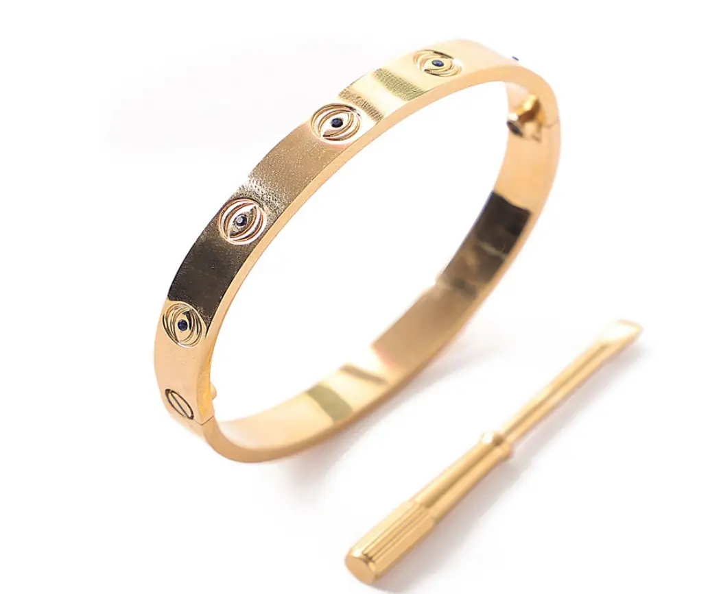 Tình Yêu Tình Bạn Bracelet Designer Bangle Vàng Rose Gold Bạc Với CZ Stones Thép Không Gỉ Bản Lề Trang Sức Với Pha Lê