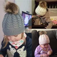 Bonnet tricoté à pompon en fausse fourrure pour enfant et Parent, bonnet pour maman et enfant