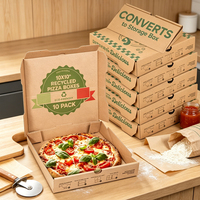 Boîtes à pizza en papier kraft personnalisées avec logo, qualité alimentaire, carton ondulé, emballage pour pizza en gros