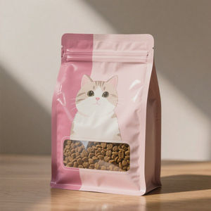 Bolsa de fondo plano reciclable personalizada, comida para mascotas con cremallera, bolsa de embalaje de grado alimenticio Doypack - Product Image 2