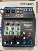 Mini Table de Mixage Audio Contrôleur DJ Console Audio 4 Canaux pour Ordinateur Domestique Diffusion en Direct