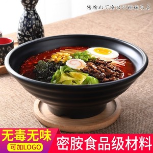 ชามก๋วยเตี๋ยวสไตล์ญี่ปุ่นสีดำเคลือบเมลามีน ชามราเมนสำหรับร้านอาหาร ชามก๋วยเตี๋ยวข้าวต้ม - Product Image 2