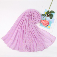 2025 vente chaude produits musulman Turban écharpe couleur unie grande taille rides foulard Viscose à la mode Paillette Hijab écharpe