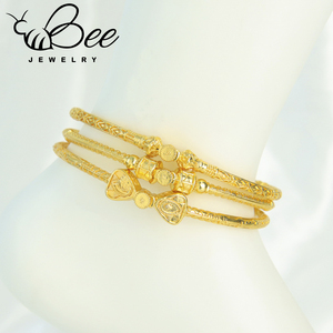 Pulsera de Moda Dubái, Bañada en Oro de 21k, Diseño de Lazo, Tobillera Retro para Novia, Brazaletes para Mujer, Fiesta de Bodas - Product Image 5