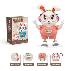 2025 simpatico coniglio giocattolo elettrico per il canto e la danza per il bambino Regalo per il coniglio carino intelligente che alleva la testa - Product Image 5