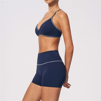 Ensemble 2 pièces respirant pour le sport et le fitness, avec logo personnalisé, short de sport et soutien-gorge de yoga pour femme – Vêtements de sport très demandés