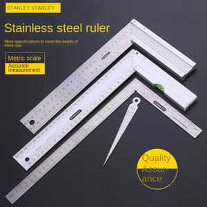 Stanley Gerader Winkellineal, Edelstahl-Aluminium-Sitz, Stahl-Nivellierlineal für Holzbearbeitung, Bau und Haushalt - Product Image 1