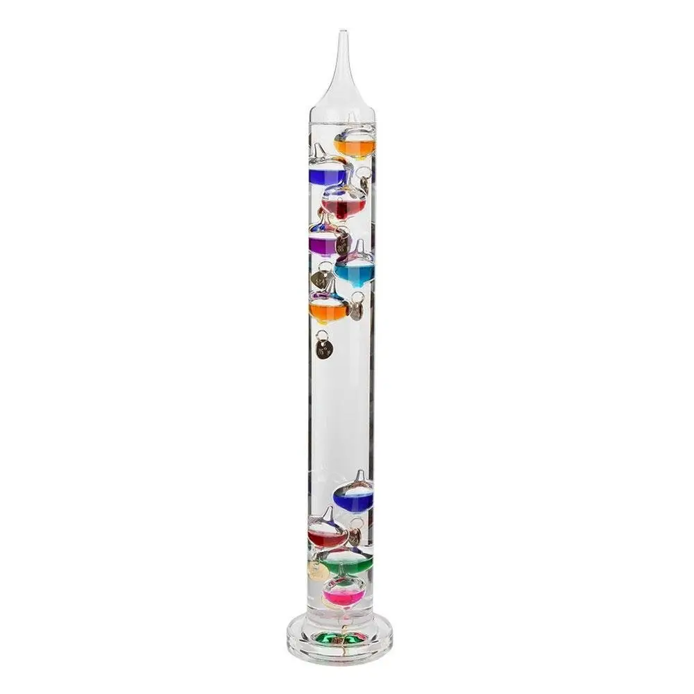 Gelsonlab Thermomètre Galileo en verre HSGC-058 et sphères de verre multicolores Baromètre de fluide en centigrade Cadeau de décoration intérieure