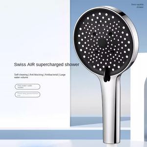 Buse de <span class=keywords><strong>douche</strong></span> à main noire étoile transfrontalière tête d'auvent de bain pressurisée forte avec accessoires de robinet de salle de bain - Product Image 1