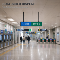 Affichage numérique publicitaire LCD double écran double face de type barre, suspendu, allongé, pour gare de métro, WiFi, intérieur