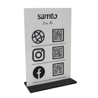 Modèle de signe de médias sociaux personnalisé d'affichage de Code QR de médias sociaux signe de Code QR signe d'affaires de médias sociaux support de bloc de Logo acrylique