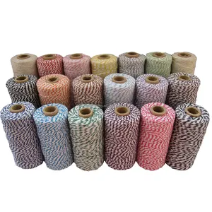 2mm bông Baker twine sọc kim loại vàng vàng cho bọc đóng gói, tái chế bao bì twine